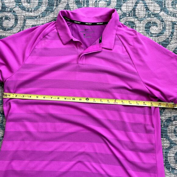 Nike Golf Zonal Cooling Dri-FIT Striped Men's Polo Shirt‎ Pink - Size L - Picture 6 of 8
